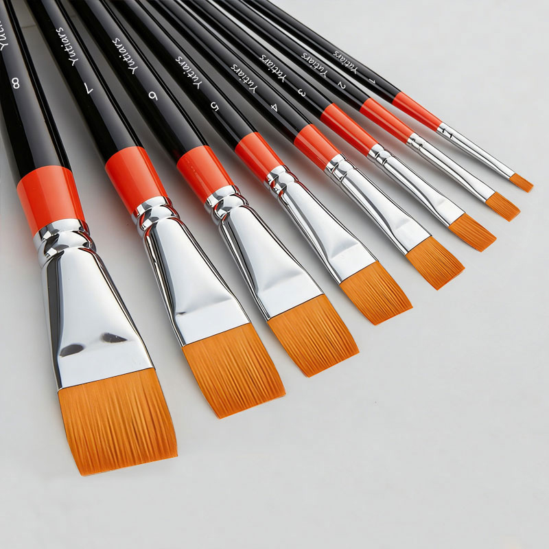 Gouache Paint Set - Pennelli piatti per artisti, 1 pezzo,